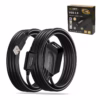 Extensión USB de MT Activo USB  Mbps Netcom PE UA Conexión USB Estable a Larga Distancia Cable extensor USB  activo de  metros Netcom PE UA mostrando el conector de entrada USB A y los boosters de señal integrados un producto de HD Multimedia PERU SAC