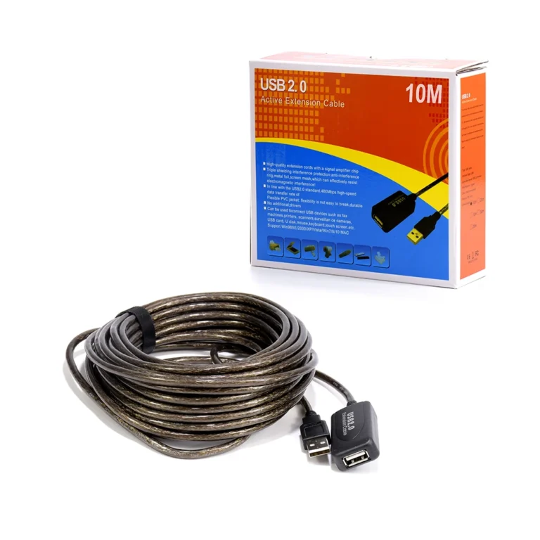 Extensión USB de 10 Metros con Booster Delcom DEUA010 Extensión USB 2.0 de 10 Metros - USB Activo Amplificado | 480mbps