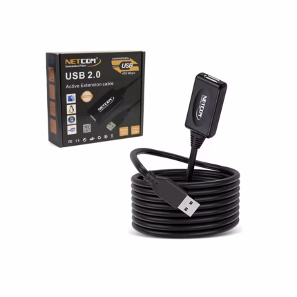 Extensión USB de 10MT con Booster Netcom PE-UA0310 Cable Extensión USB 2.0 de 10 Metros con Booster Amplificador Netcom PE-UA0310, Extensión USB de 10M Amplificado