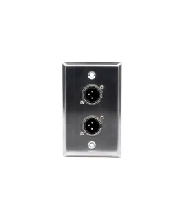 FacePlate Canon XLR Macho x 2 Puertos Finder TM-1403 Placa de Pared de 2  Puertos de Audio Canon XLR Macho - Finder TM-1403