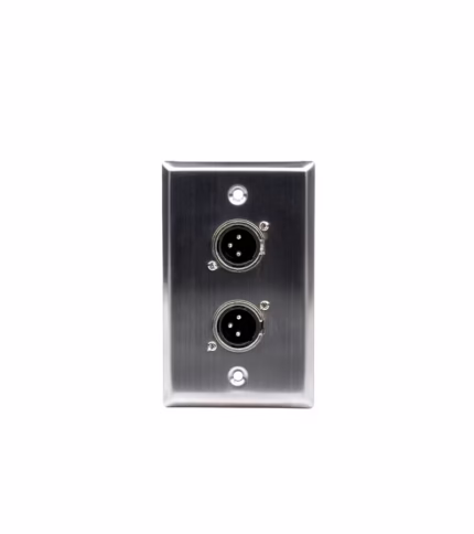 FacePlate Canon XLR Macho x 2 Puertos Finder TM-1403 Placa de Pared de 2  Puertos de Audio Canon XLR Macho - Finder TM-1403