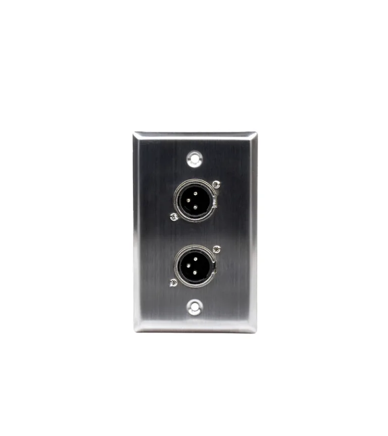 FacePlate Canon XLR Macho x 2 Puertos Finder TM-1403 Placa de Pared de 2  Puertos de Audio Canon XLR Macho - Finder TM-1403
