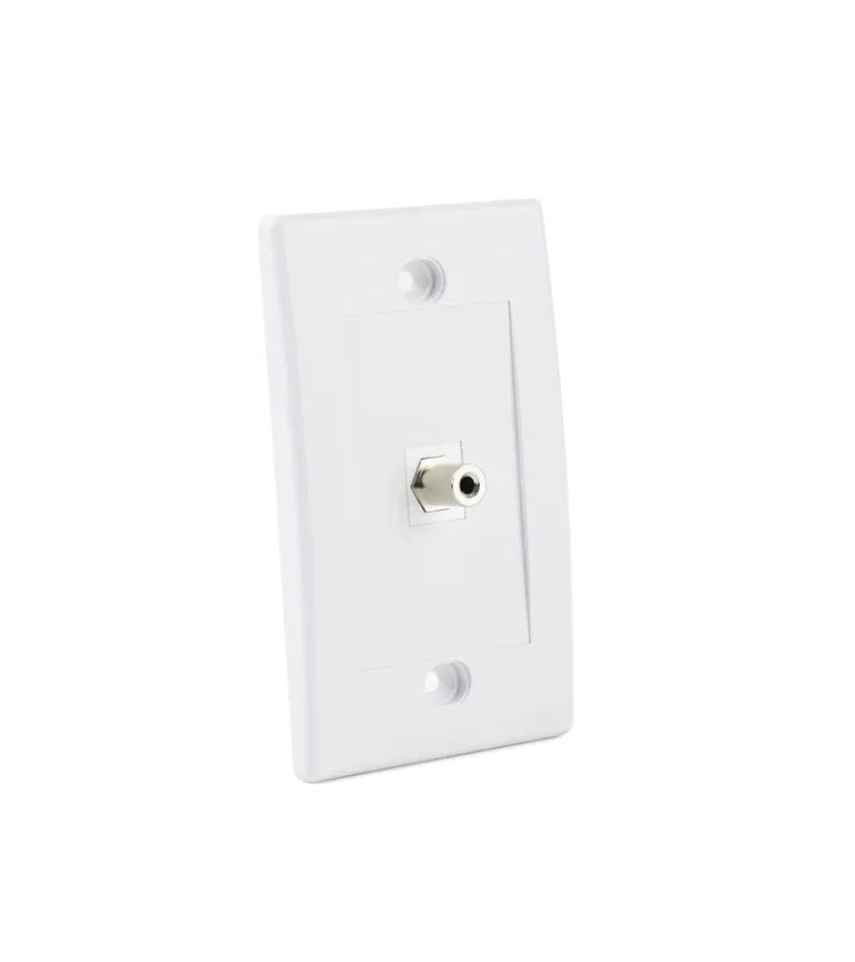 FacePlate Mini Plug Stereo Audio Jack de 3.5mm Hembra Finder WP-0303 Placa de Pared con conector Jack de Audio de 3.5mm estéreo Hembra/Hembra - Finder WP-0303
