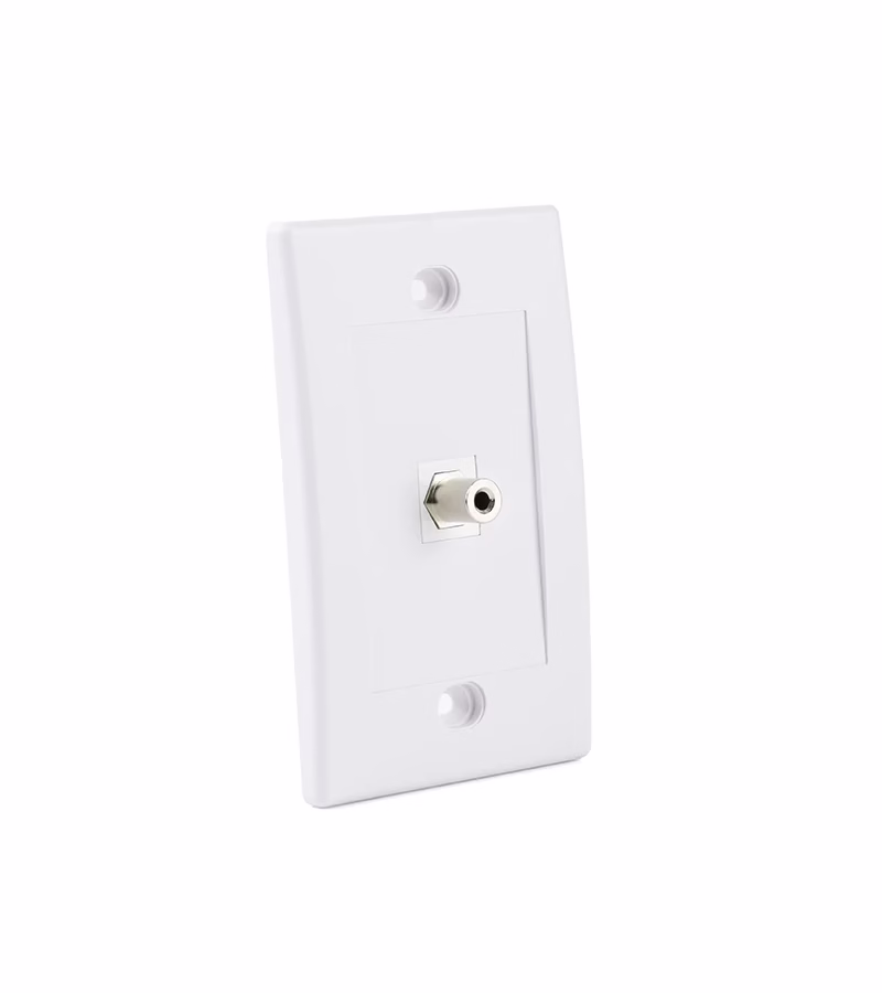 FacePlate Mini Plug Stereo Audio Jack de mm Hembra Finder WP  Placa de Pared con conector Jack de Audio de mm estéreo HembraHembra   Finder WP 