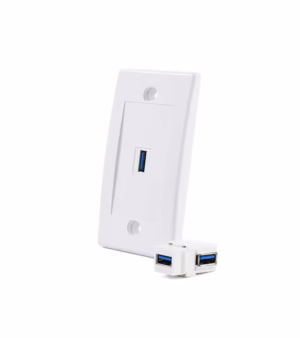 FacePlate USB3 Tipo Codo - Wallplated USB3 en L - Placa de Pared con Codo USB 3.0 marca Lancom WP-US01L