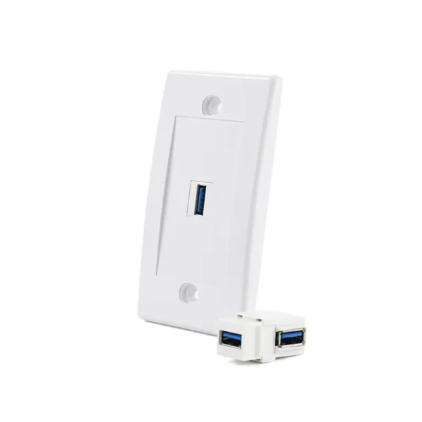 FacePlate USB3 Tipo Codo - Wallplated USB3 en L - Placa de Pared con Codo USB 3.0 marca Lancom WP-US01L