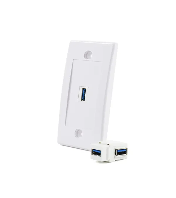FacePlate USB3 Tipo Codo - Wallplated USB3 en L - Placa de Pared con Codo USB 3.0 marca Lancom WP-US01L