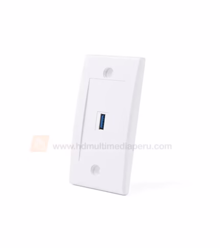 FacePlate USB3 Tipo Codo - Wallplated USB3 en L - Placa de Pared con Codo USB 3.0 marca Lancom WP-US01L