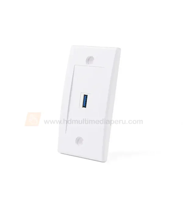 FacePlate USB3 Tipo Codo - Wallplated USB3 en L - Placa de Pared con Codo USB 3.0 marca Lancom WP-US01L