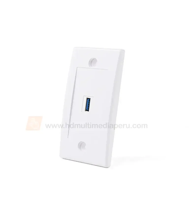 FacePlate USB3 Tipo Codo - Wallplated USB3 en L - Placa de Pared con Codo USB 3.0 marca Lancom WP-US01L