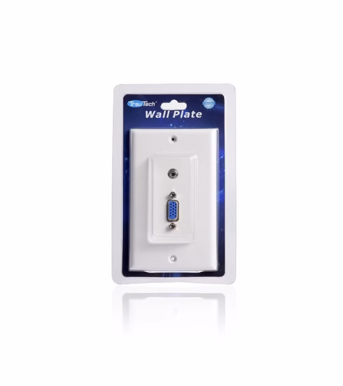 WallPlate VGA y Audio Placa de Pared con Conector VGA Hembra y Audio MiniJack mm