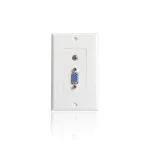 WallPlate VGA y Audio, Placa de Pared con Conector VGA Hembra y Audio MiniJack 3.5mm