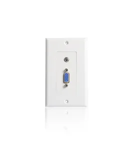 WallPlate VGA y Audio, Placa de Pared con Conector VGA Hembra y Audio MiniJack 3.5mm