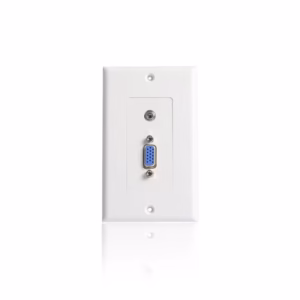 WallPlate VGA y Audio, Placa de Pared con Conector VGA Hembra y Audio MiniJack 3.5mm