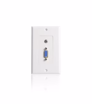 WallPlate VGA y Audio, Placa de Pared con Conector VGA Hembra y Audio MiniJack 3.5mm