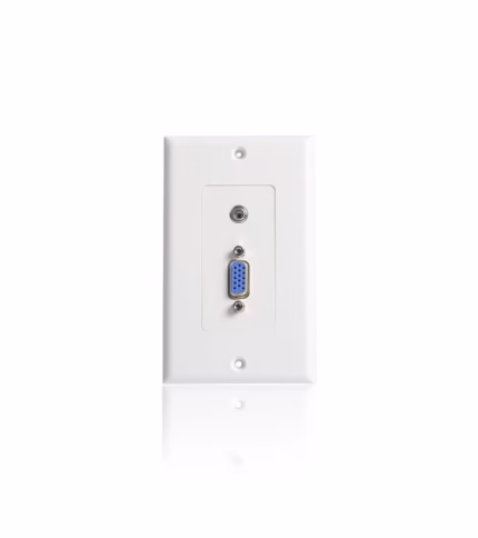 WallPlate VGA y Audio Placa de Pared con Conector VGA Hembra y Audio MiniJack mm
