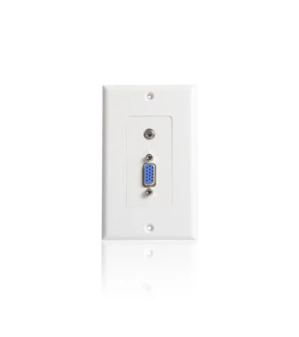 WallPlate VGA y Audio, Placa de Pared con Conector VGA Hembra y Audio MiniJack 3.5mm