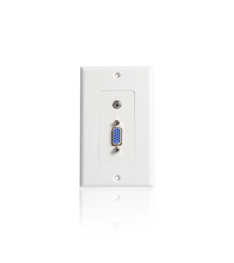 WallPlate VGA y Audio, Placa de Pared con Conector VGA Hembra y Audio MiniJack 3.5mm