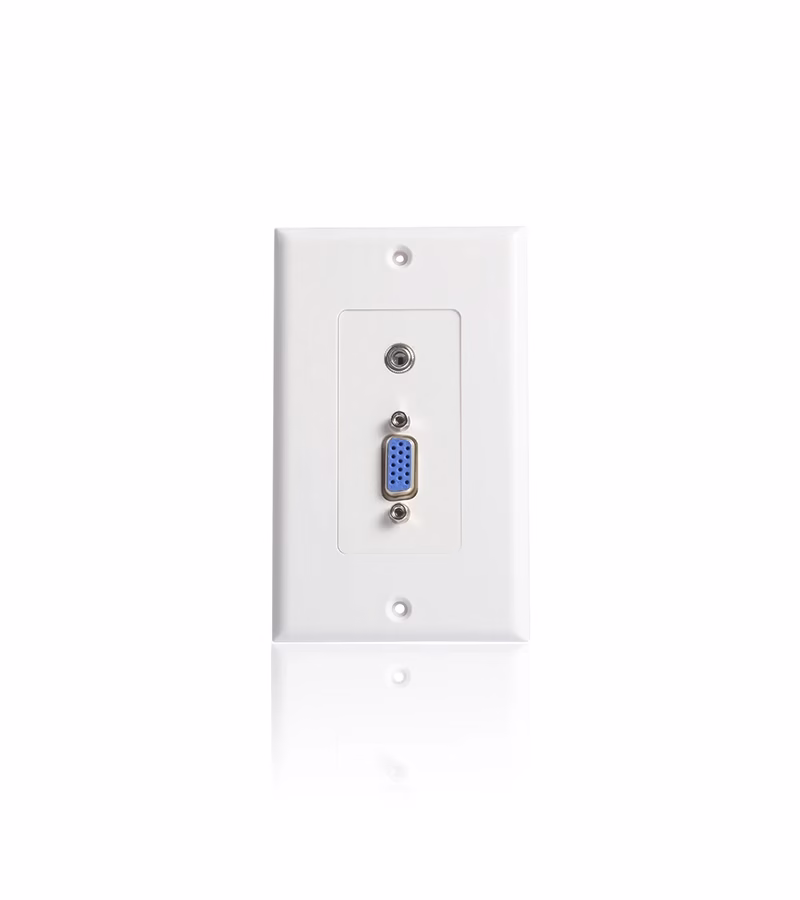 WallPlate VGA y Audio Placa de Pared con Conector VGA Hembra y Audio MiniJack mm