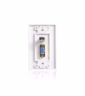 WallPlate VGA y Audio, Placa de Pared con Conector VGA Hembra y Audio MiniJack 3.5mm