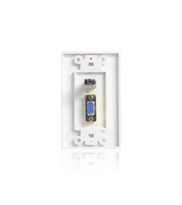 WallPlate VGA y Audio, Placa de Pared con Conector VGA Hembra y Audio MiniJack 3.5mm