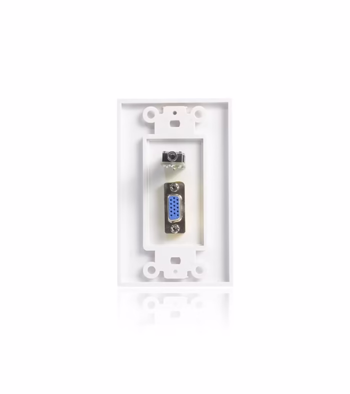 WallPlate VGA y Audio Placa de Pared con Conector VGA Hembra y Audio MiniJack mm