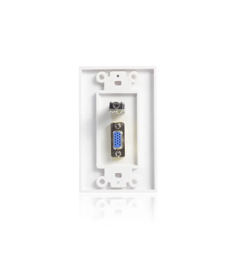 WallPlate VGA y Audio, Placa de Pared con Conector VGA Hembra y Audio MiniJack 3.5mm