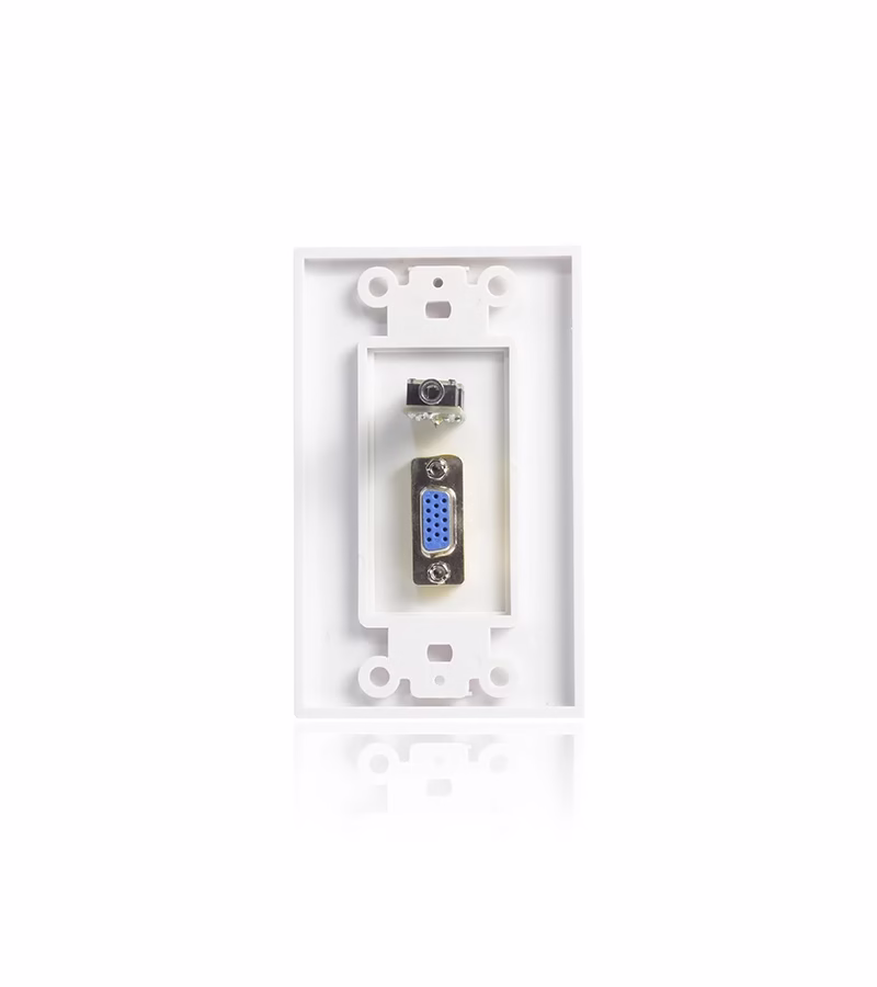 WallPlate VGA y Audio Placa de Pared con Conector VGA Hembra y Audio MiniJack mm