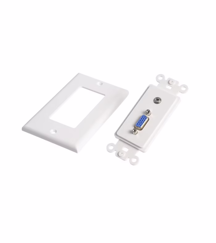 WallPlate VGA y Audio Placa de Pared con Conector VGA Hembra y Audio MiniJack mm
