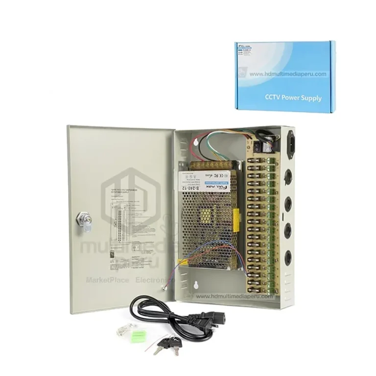 Fuente Centralizada de 18 Canales - HFM  HFM-12240-18CH  con Adaptador de 12V 20A Cabina de 18 Canales para CCTV con Fuente Switching de 12V 20A,  Fuente Centralizada de 18 Canales - High Full Max ZZ-HFM-12240-18CH