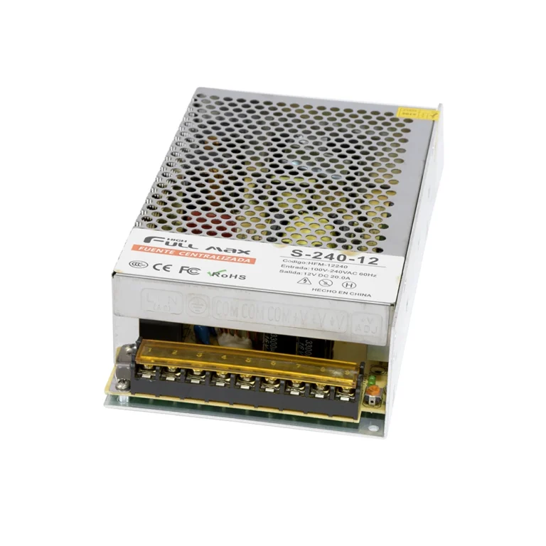 Fuente Switching 12V 20A DC High Full Max HFM12240 S-240-12, Fuente Centralizada tipo Switching S-240-12, Fuente de alimentación conmutada regulada S-240-12 DC 12V 20A (100 ~ 240V)