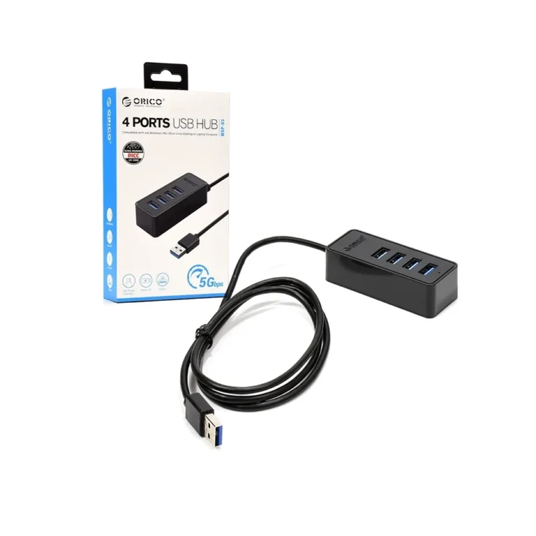 HUB USB 3.0 de 4 Puertos | 5Gbps | Orico W5P-U3 Concentrador USB 3.0 de 4 Vías, Splitter USB 3.0 de 4 Puertos a 5Gbps