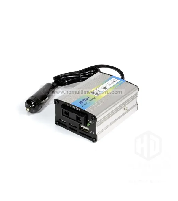 Inversor de Corriente de 12V DC a 220VAC 100W Delcom DINV002