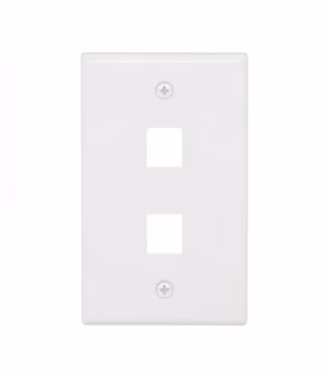 JE3002WH | Faceplate de 2 Puertos | Placa Simple Vertical de 2 Puertos | DIXON, Placa Simple Vertical de 2 Puertos | DIXON JE3002WH