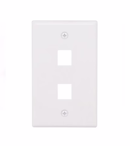 JE3002WH | Faceplate de 2 Puertos | Placa Simple Vertical de 2 Puertos | DIXON, Placa Simple Vertical de 2 Puertos | DIXON JE3002WH
