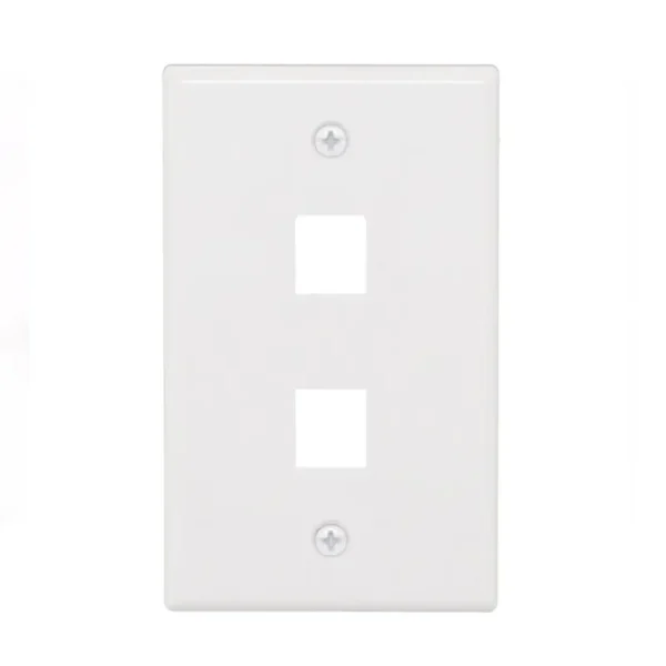 JE3002WH | Faceplate de 2 Puertos | Placa Simple Vertical de 2 Puertos | DIXON, Placa Simple Vertical de 2 Puertos | DIXON JE3002WH