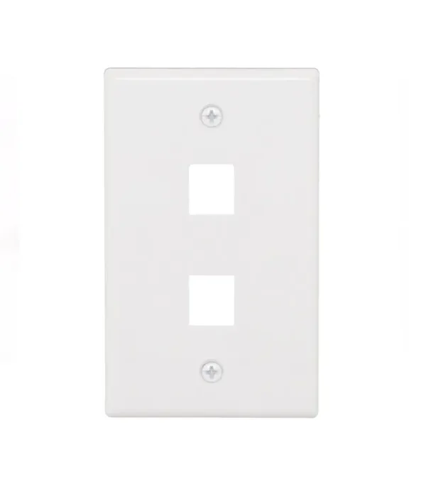 JE3002WH | Faceplate de 2 Puertos | Placa Simple Vertical de 2 Puertos | DIXON, Placa Simple Vertical de 2 Puertos | DIXON JE3002WH