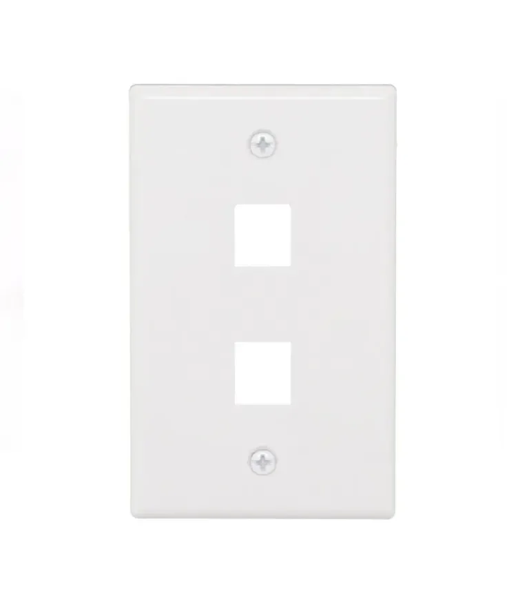 JE3002WH | Faceplate de 2 Puertos | Placa Simple Vertical de 2 Puertos | DIXON, Placa Simple Vertical de 2 Puertos | DIXON JE3002WH