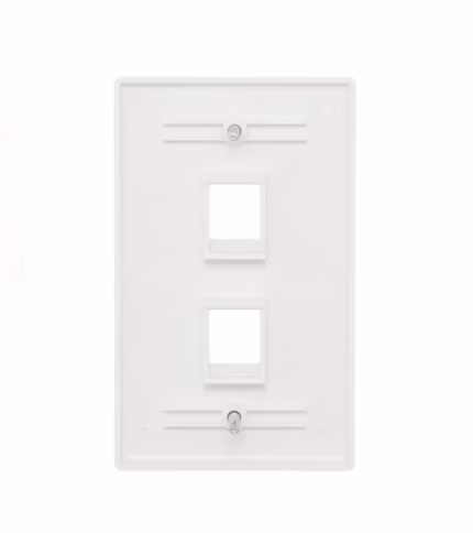 JE3002WH | Faceplate de 2 Puertos | Placa Simple Vertical de 2 Puertos | DIXON, Placa Simple Vertical de 2 Puertos | DIXON JE3002WH