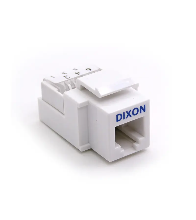 ack Cat3 Dixon KJ2-C4-64-WH Blanco – Keystone modular Telefónico Jack Telefónico RJ12 / RJ11 Dixon KJ2-C4-64/WH - blanco - Keystone Modular Telefónico