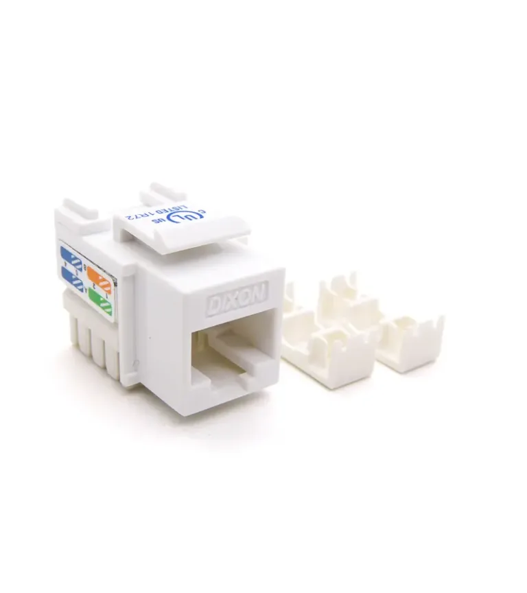 Jack Modular Cat5e Color blanco- Dixon KJ8-CE-US-WH, Keystone Rj45 Cat5e Hembra de color Blanco