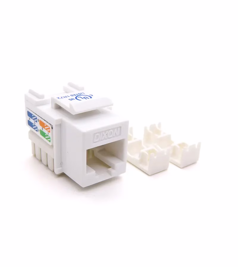 Jack Modular Cate Color blanco  Dixon KJ CE US WH Keystone Rj Cate Hembra de color Blanco