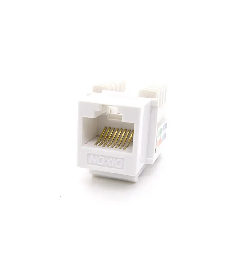 Jack Modular Cat5e Color blanco- Dixon KJ8-CE-US-WH, Keystone Rj45 Cat5e Hembra de color Blanco