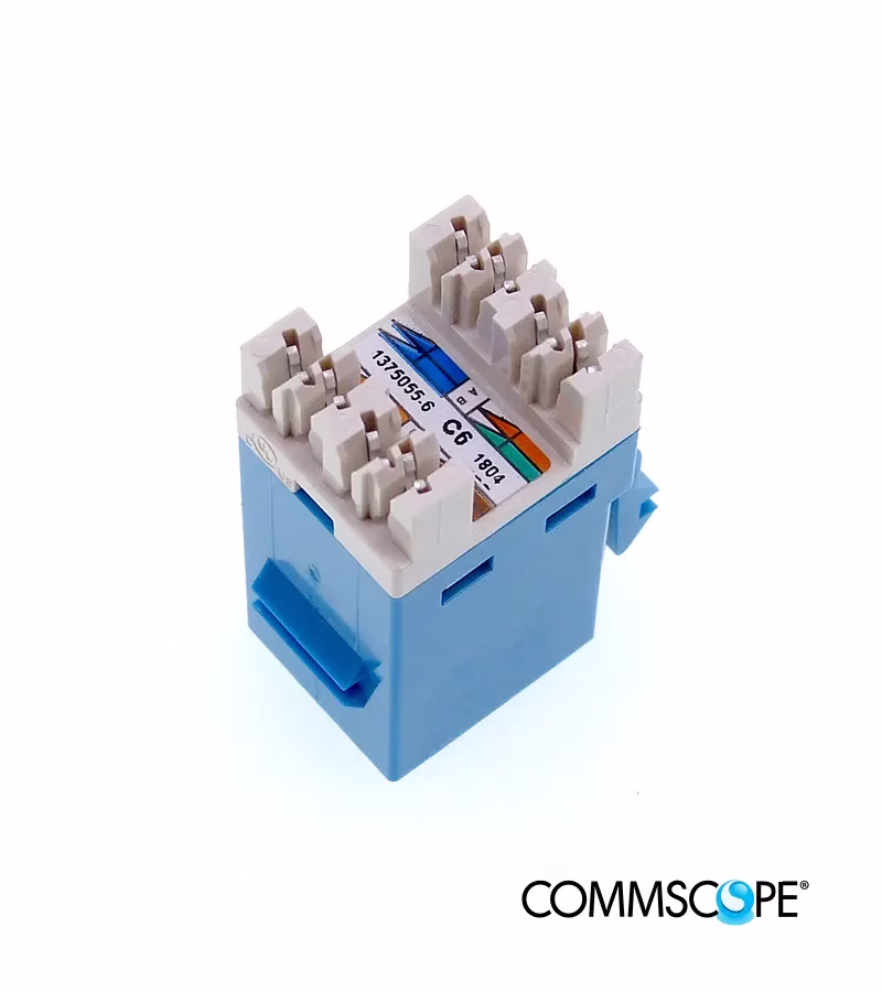 Jack Cat6 Commscope 1375055 6 Azul Serie SL______05 HD Multimedia PERU SAC Jack Cat Commscope Azul Serie SL Jack RJ Cat Azul Commscope Serie SL Tu Red al Máximo Nivel Jack RJ Cat AMP Azul Netconnect SL en HD Multimedia PERU SAC