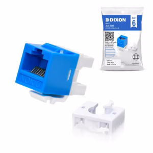 Jack RJ45 Cat6 180° UTP Dixon Azul KJ88-C6-US-BL: Conexión Gigabit Robusta y Confiable