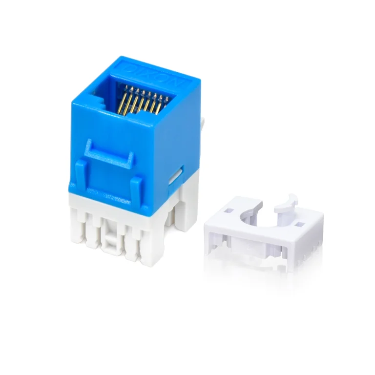 Jack RJ45 Cat6 180° UTP Dixon Azul KJ88-C6-US-BL: Conexión Gigabit Robusta y Confiable
