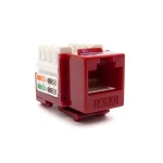 Jack Modular Rj45 Cat5e Rojo, Keystone modular Rj45 Hembra marca Dixon KJ7-CE-US-RD