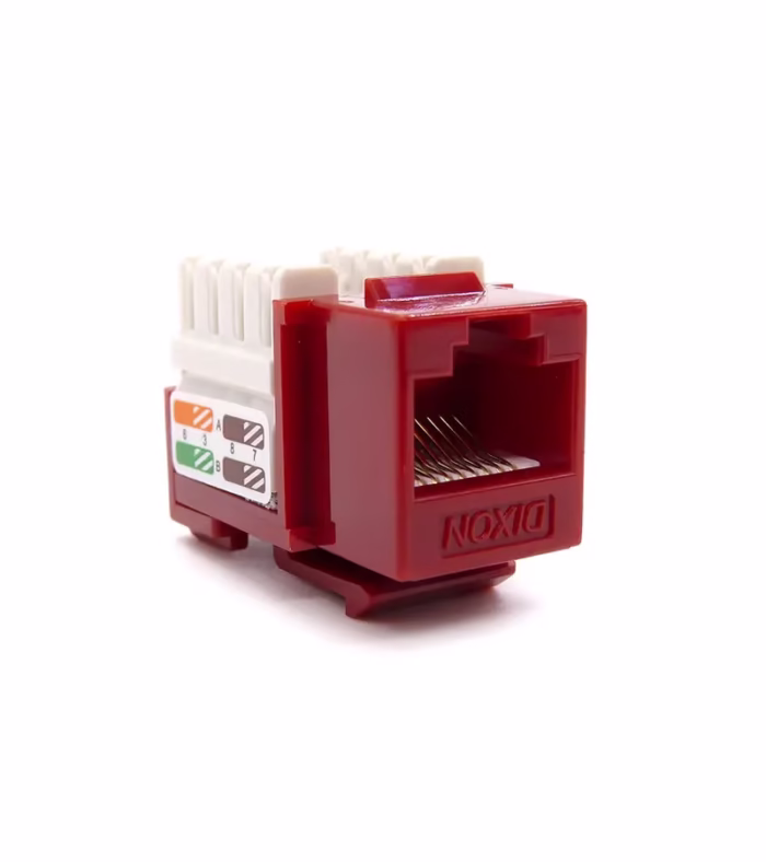 Jack Modular Rj Cate Rojo Keystone modular Rj Hembra marca Dixon KJ CE US RD