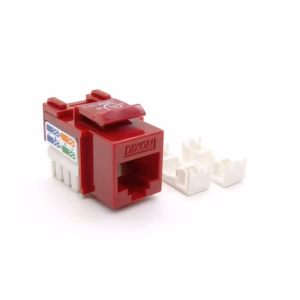 Jack Modular Rj45 Cat5e Rojo, Keystone modular Rj45 Hembra marca Dixon KJ7-CE-US-RD