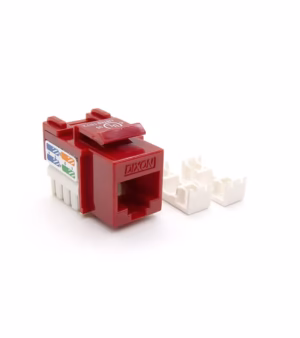 Jack Modular Rj45 Cat5e Rojo, Keystone modular Rj45 Hembra marca Dixon KJ7-CE-US-RD